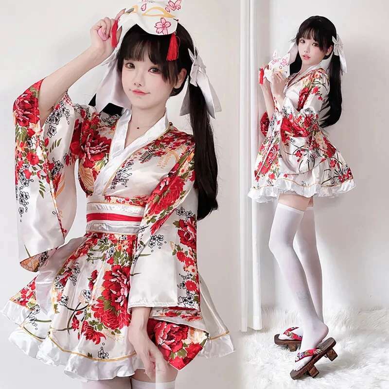 Women'S Fashion Kimono - فستان كيمونو ياباني معدل للنساء، رداء