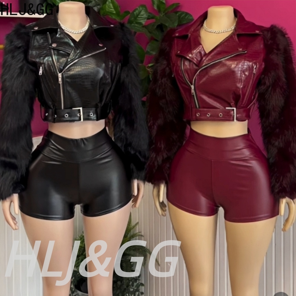 Women'S Fashion Leather Jacket - HLJ & GG تريند موضة الفراء