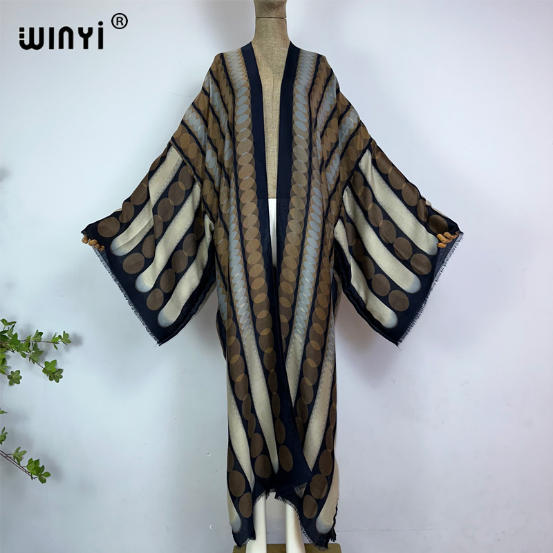 Women'S Fashion Kimono - WINYI كيمونو الصيف هندسية طباعة قفطان