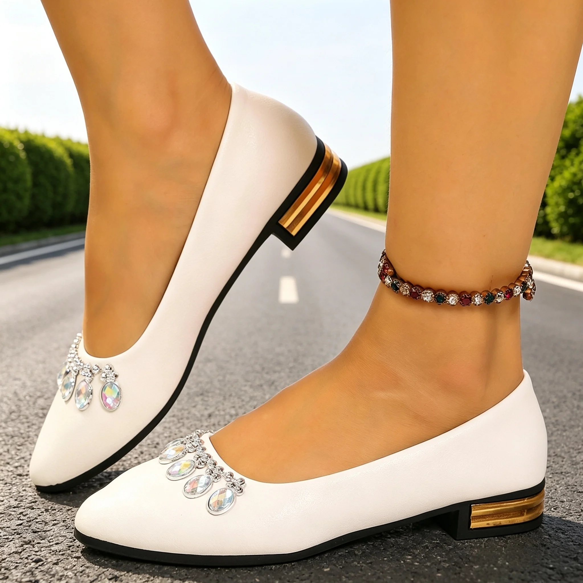 Women'S Fashion Walking Shoes - أحذية نسائية مسطحة ذات مقدمة مدببة،