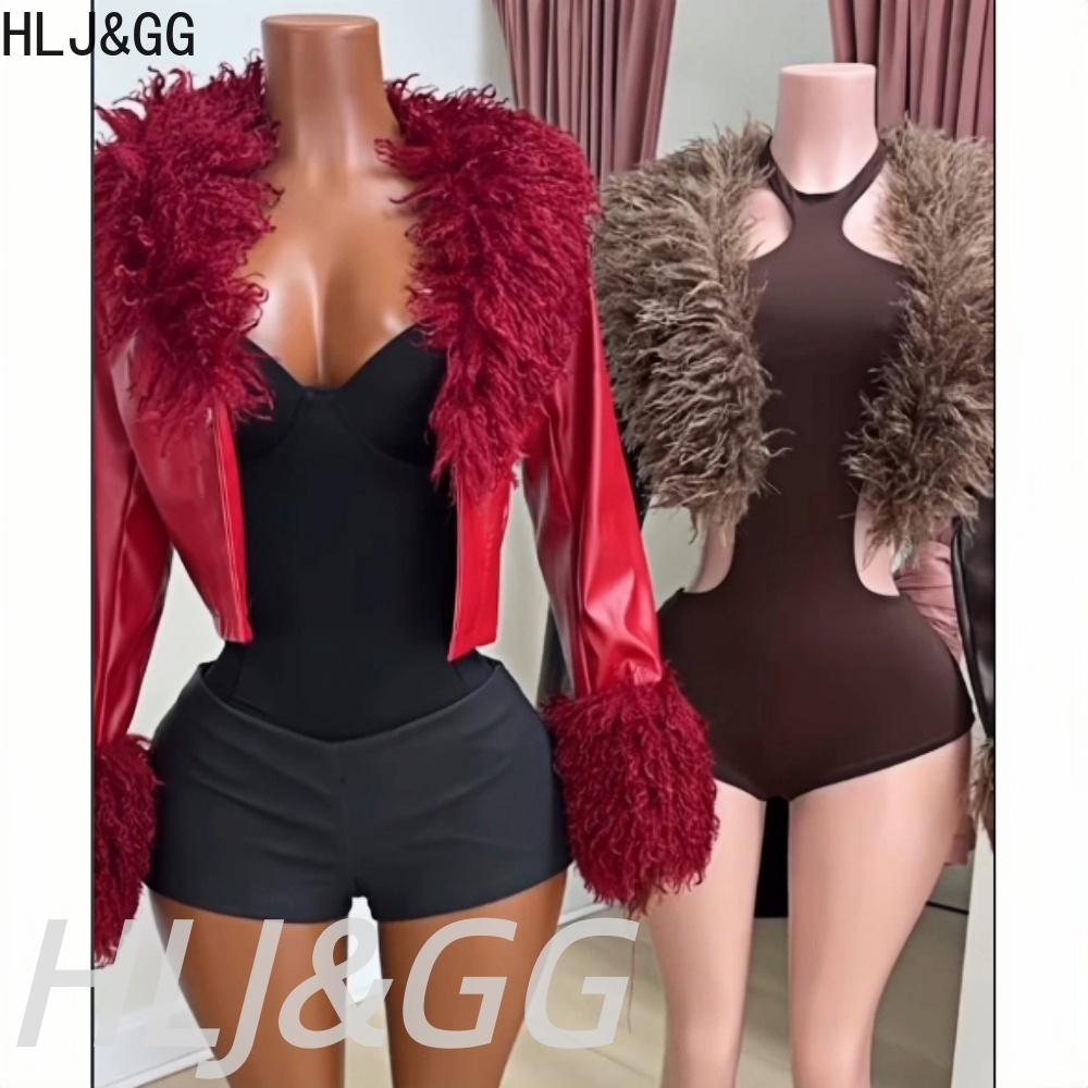 Women'S Fashion Leather Jacket - HLJ & GG موضة الاتجاه الفراء