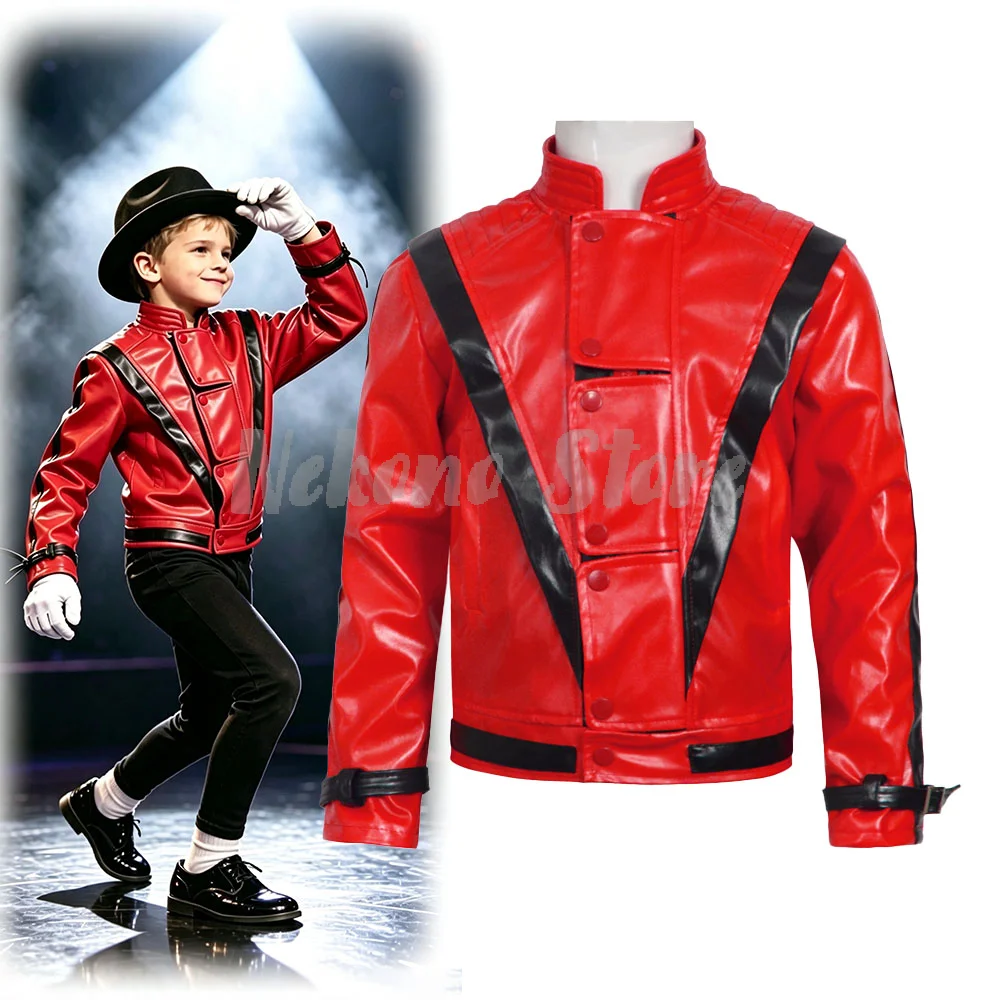 Women'S Fashion Leather Jacket - جاكيت جلد أحمر مخيف من مايكل