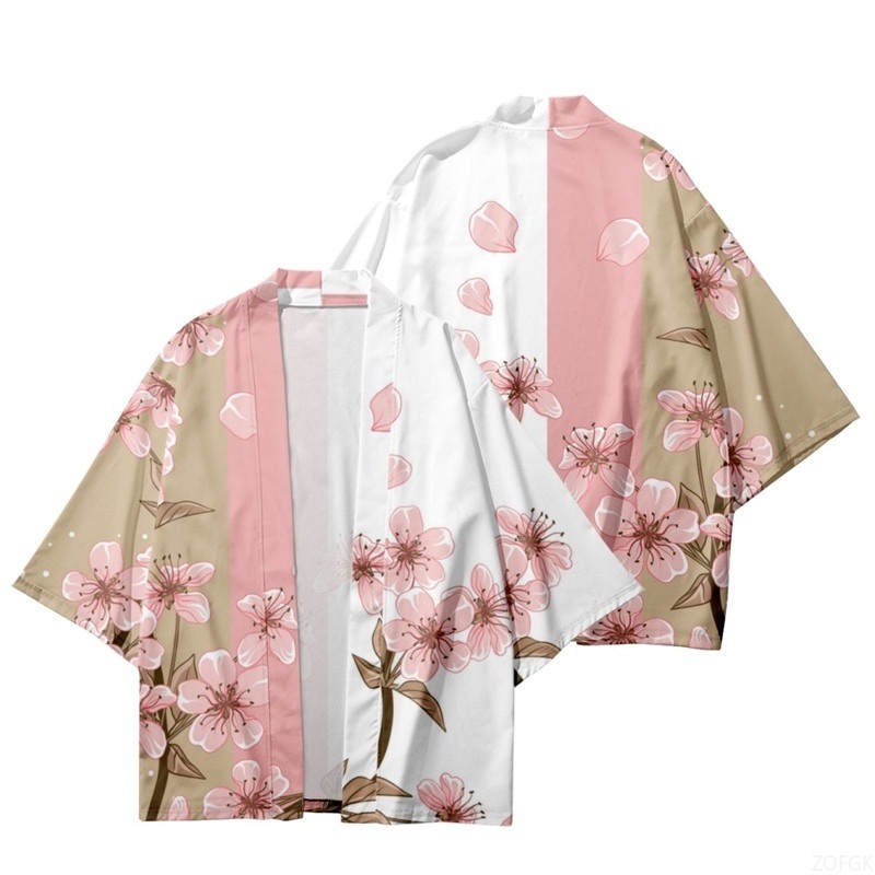Women'S Fashion Kimono - الصيف النساء زهرة طباعة كيمونو الرجال