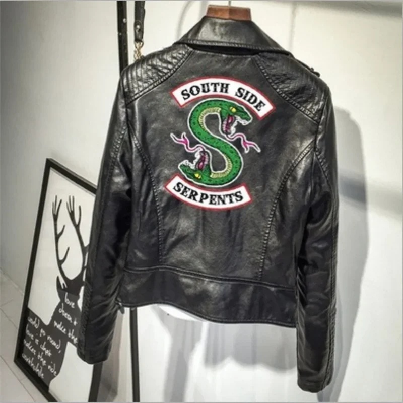 Women'S Fashion Leather Jacket - جاكيت جديد 2026 ساوثسايد سيربنت من