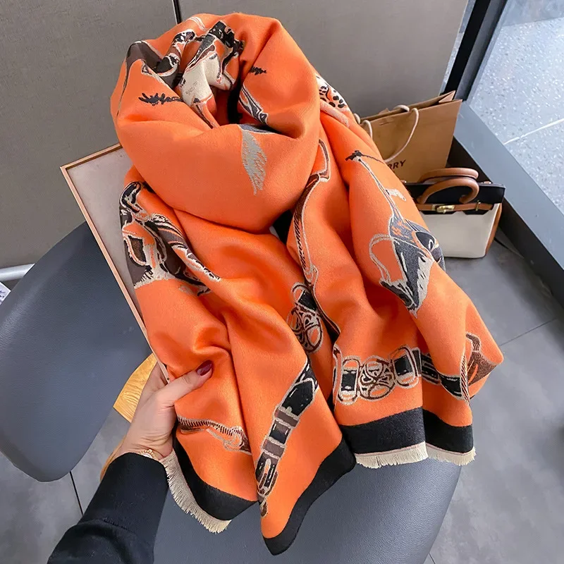 Women'S Fashion Poncho - 2024 الفاخرة الدافئة الباشمينا شال المرأة