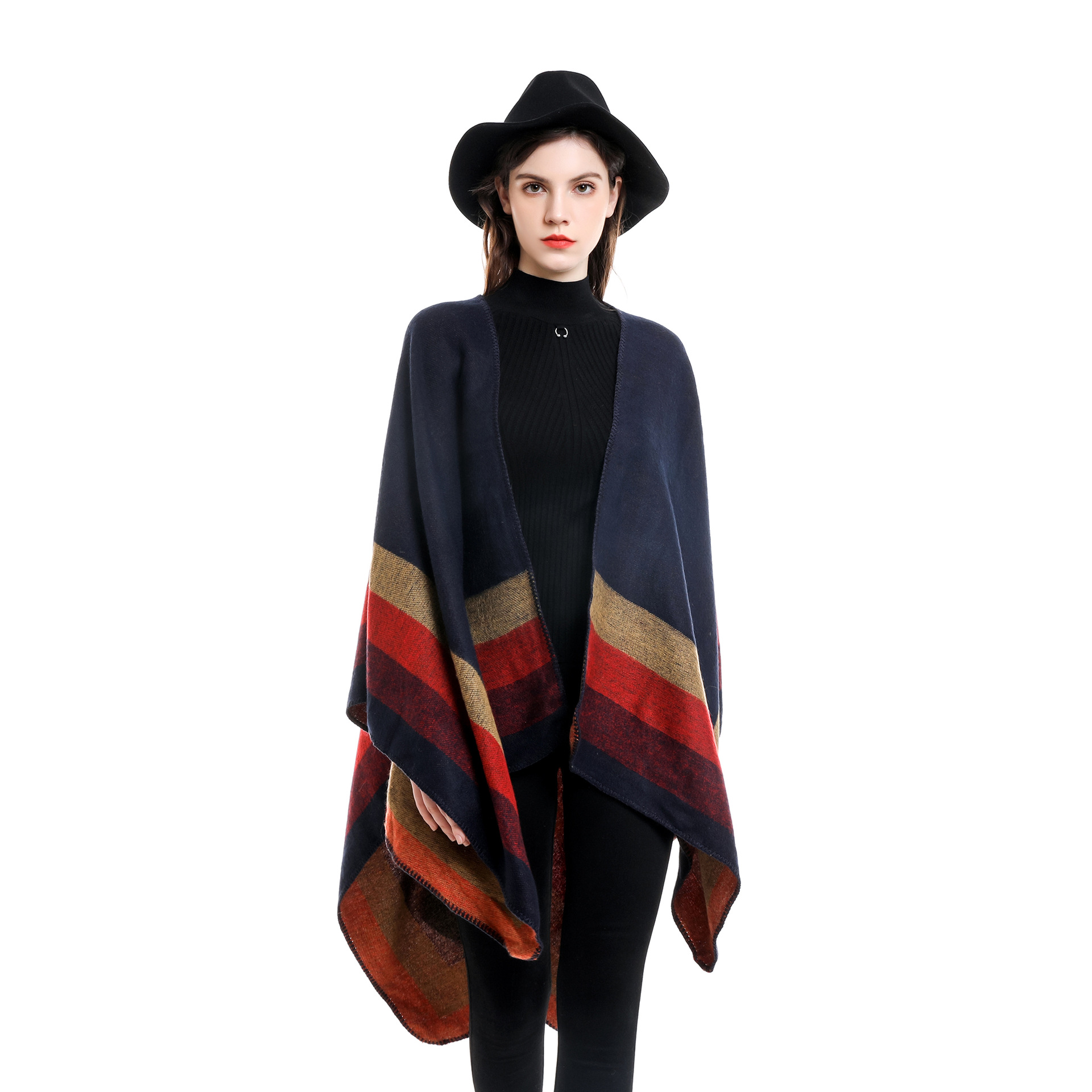 عباءات دافئة منقوشة للنساء ، ش - مراجعة Women'S Fashion Poncho وسعره