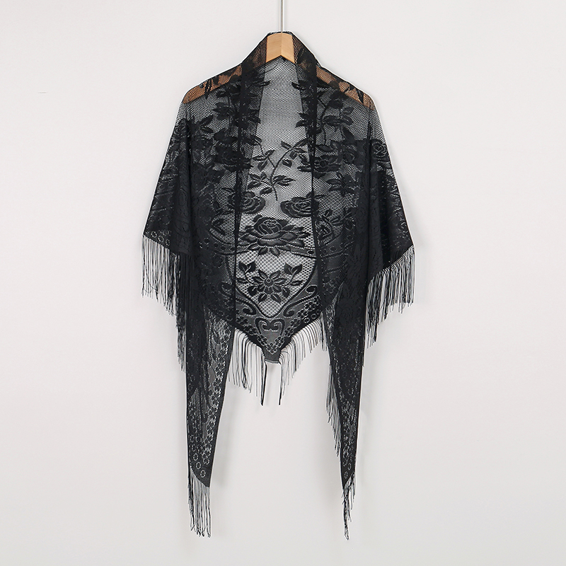 جديد التطريز وشاح دانتيل شال ا - مراجعة Women'S Fashion Poncho وسعره