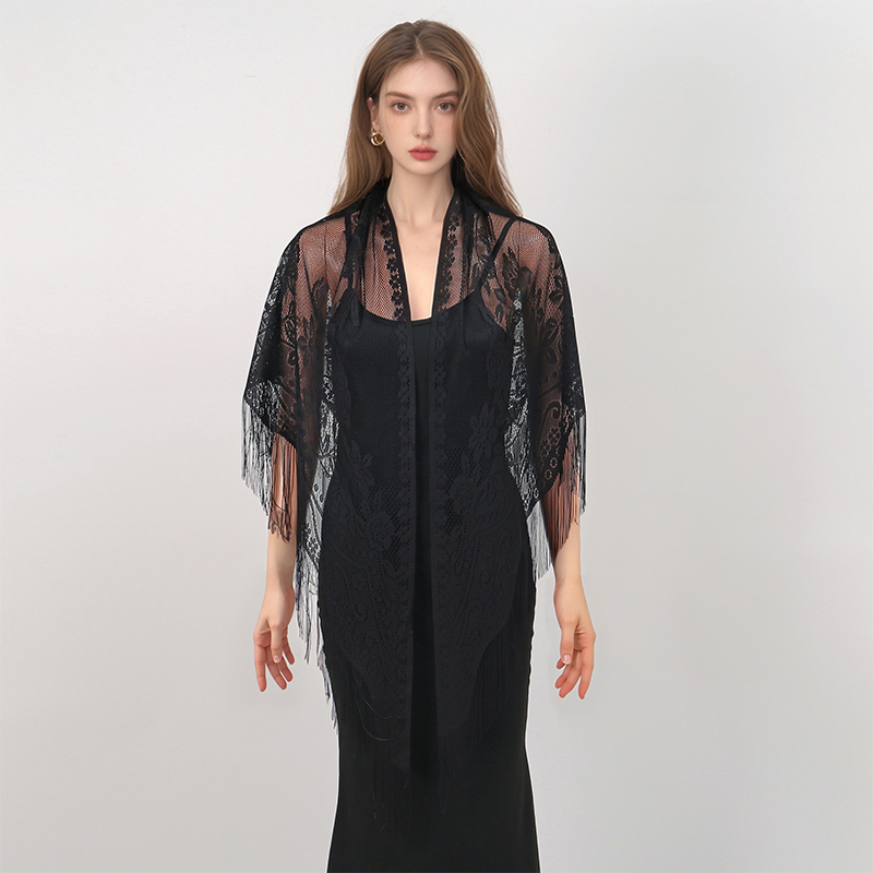 جديد التطريز وشاح دانتيل شال ا - مراجعة Women'S Fashion Poncho وسعره