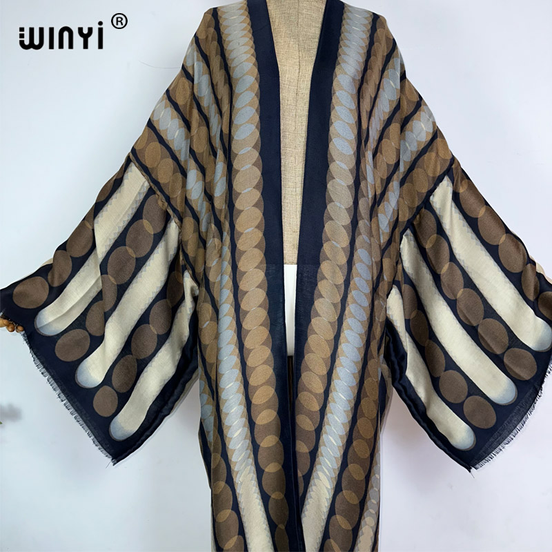 WINYI كيمونو الصيف هندسية طباع - مراجعة Women'S Fashion Kimono وسعره