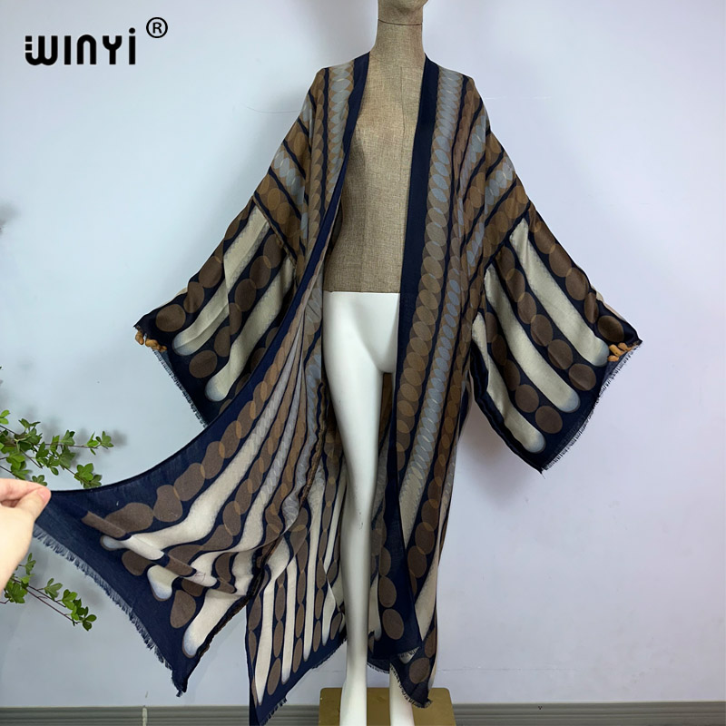 WINYI كيمونو الصيف هندسية طباع - مراجعة Women'S Fashion Kimono وسعره