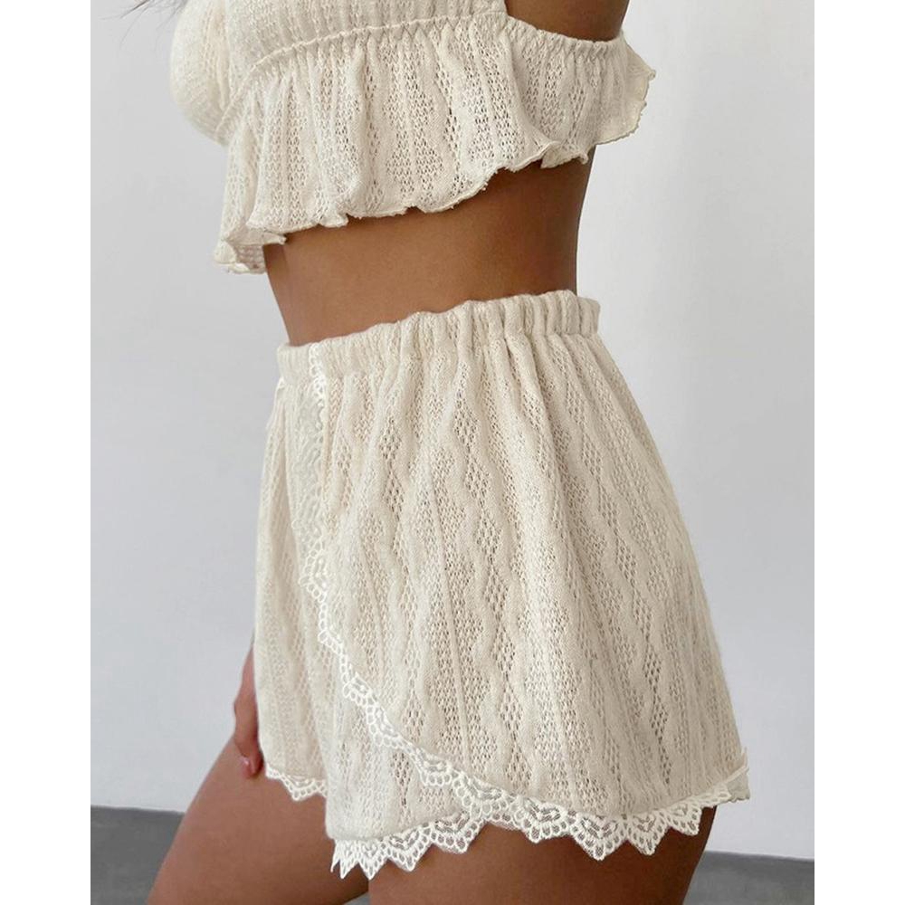 الدانتيل تقليم كشكش هيم كابل م - مراجعة Lace Trim Cami وسعره