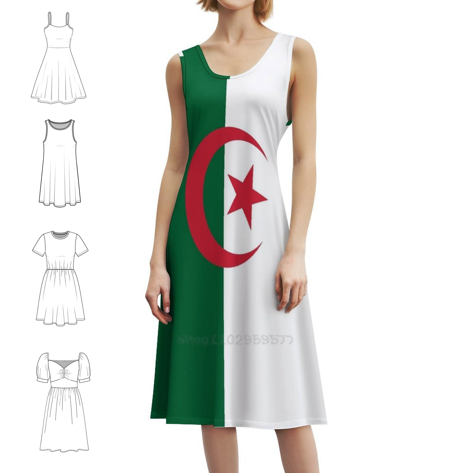فستان بوهو أنيق بعلم جزائري أن - مراجعة Women Fashion Gown وسعره