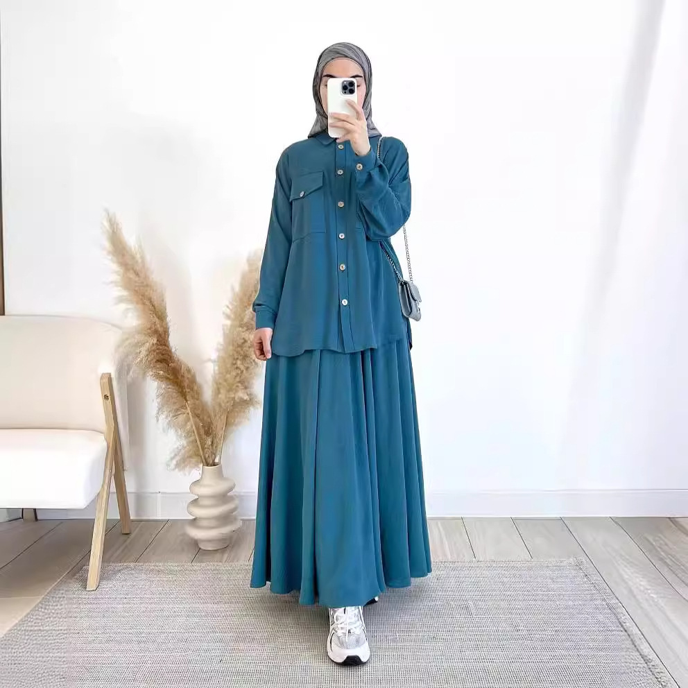 طقم قميص وتنانير بأكمام طويلة  - مراجعة Turkey Women Fashion وسعره