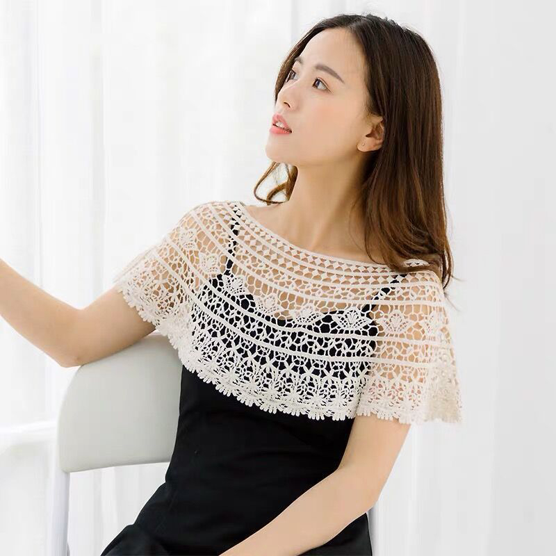 شال نسائي محبوك مفرغ، غطاء للج - مراجعة Women'S Fashion Poncho وسعره