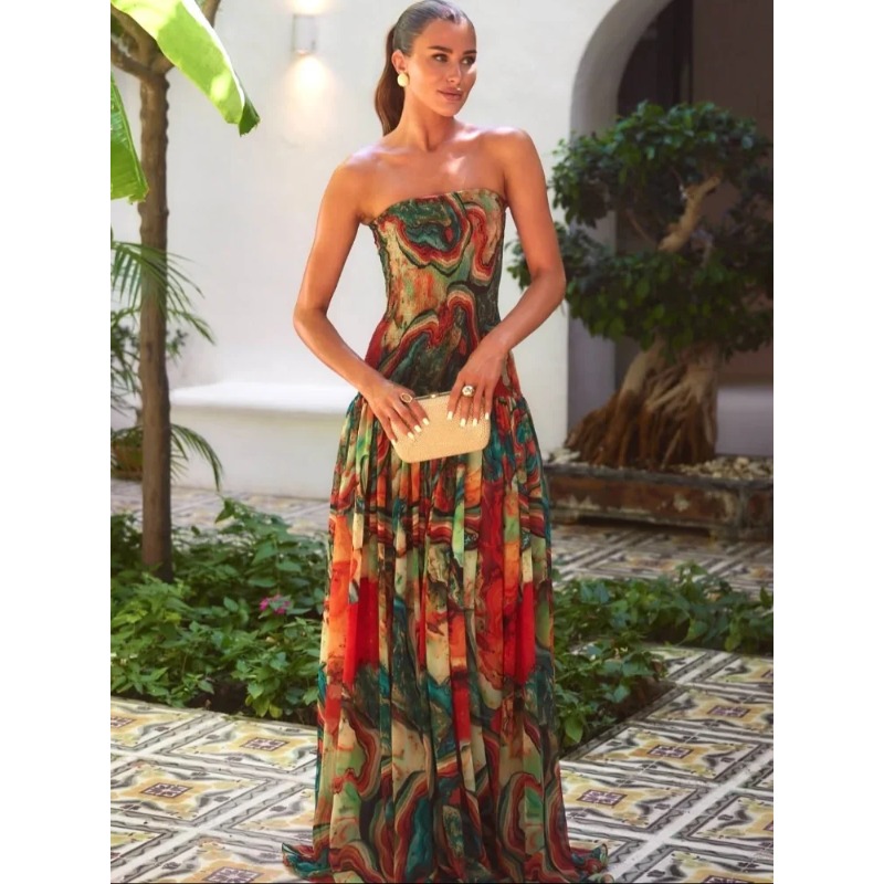 فستان نسائي جديد بدون حمالات ب - مراجعة Women Fashion Gown وسعره