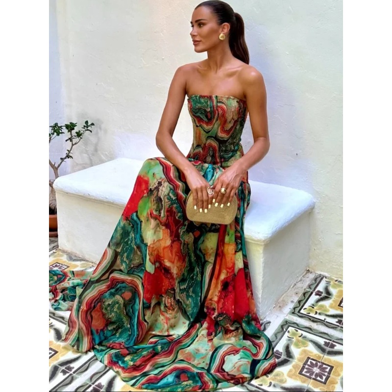 فستان نسائي جديد بدون حمالات ب - مراجعة Women Fashion Gown وسعره