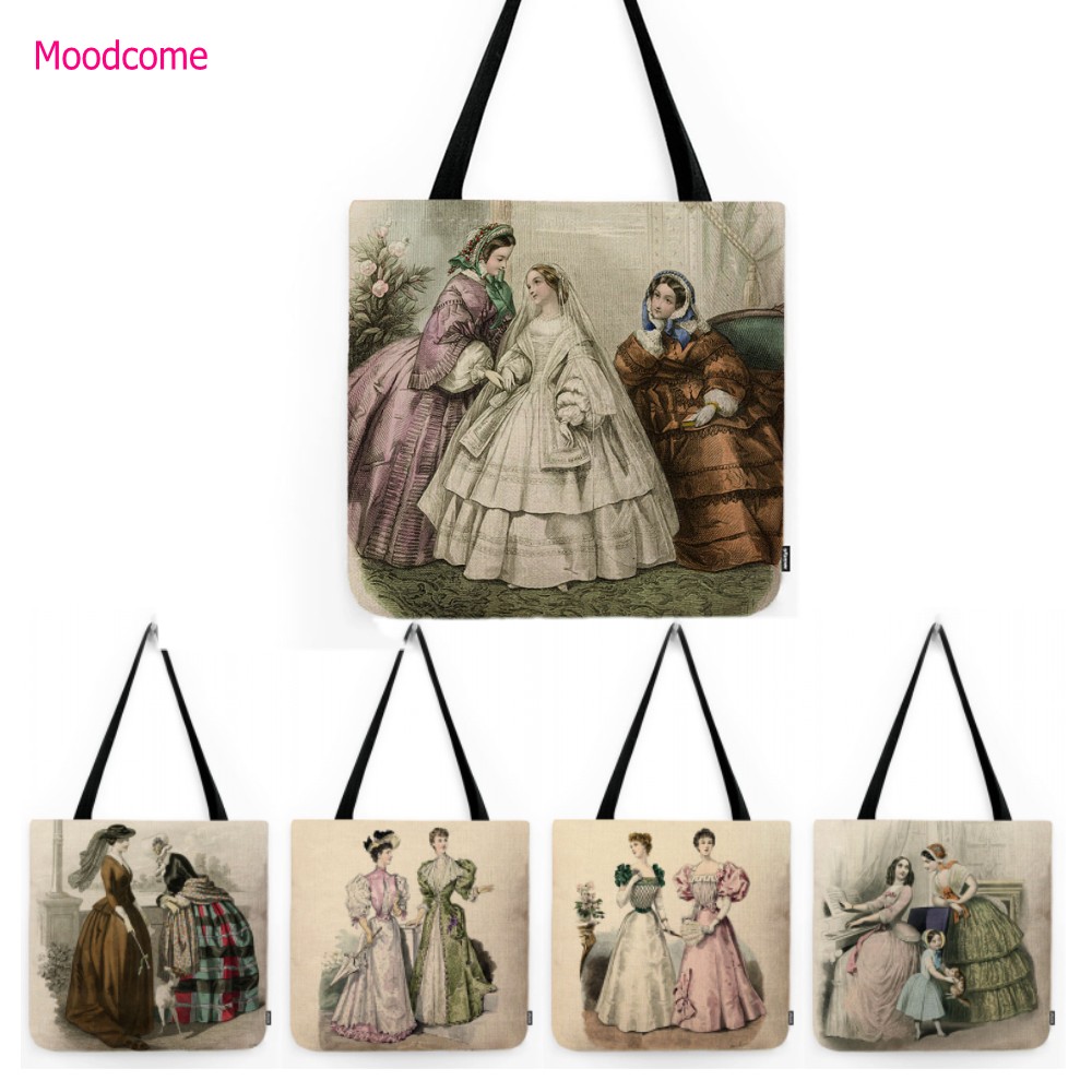 حقيبة كتف من الكتان القطني الم - مراجعة Women'S Fashion Victorian Era وسعره