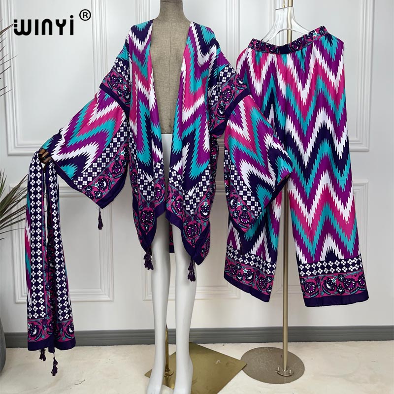 WINYI قطعتين دعوى كيمونو مستقي - مراجعة Women'S Fashion Kimono وسعره