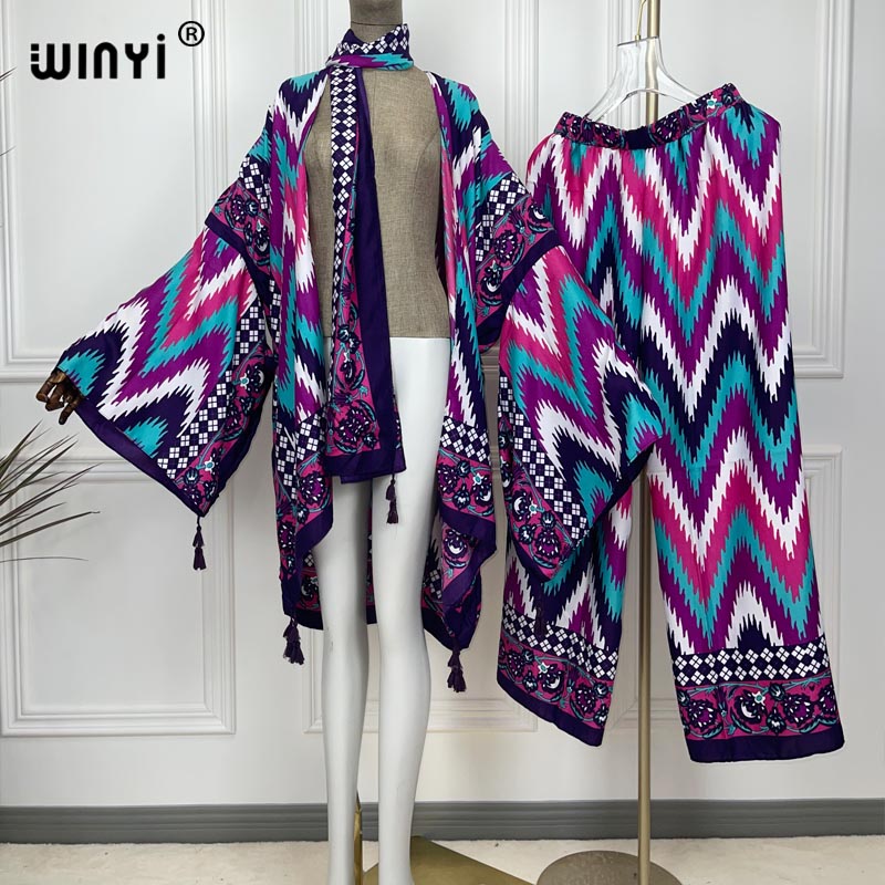 WINYI قطعتين دعوى كيمونو مستقي - مراجعة Women'S Fashion Kimono وسعره