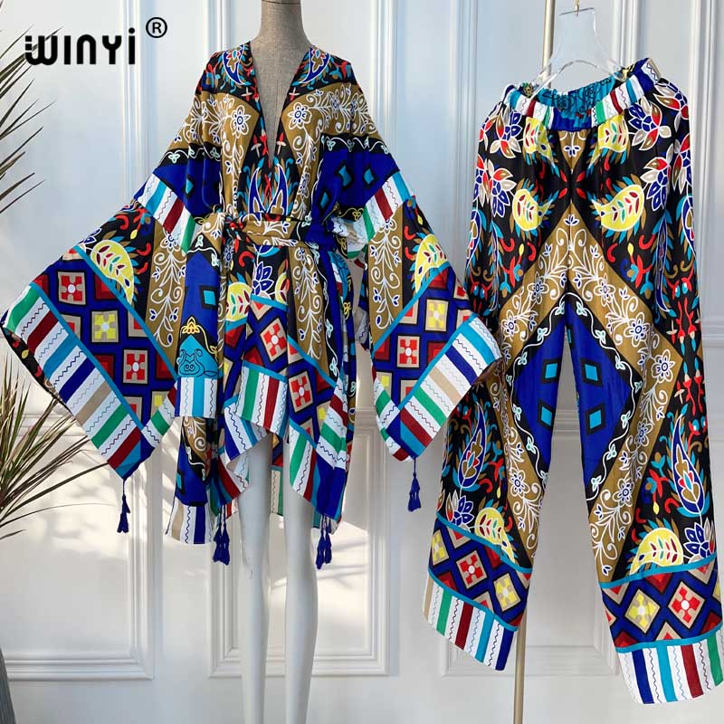 WINYI قطعتين دعوى كيمونو مستقي - مراجعة Women'S Fashion Kimono وسعره