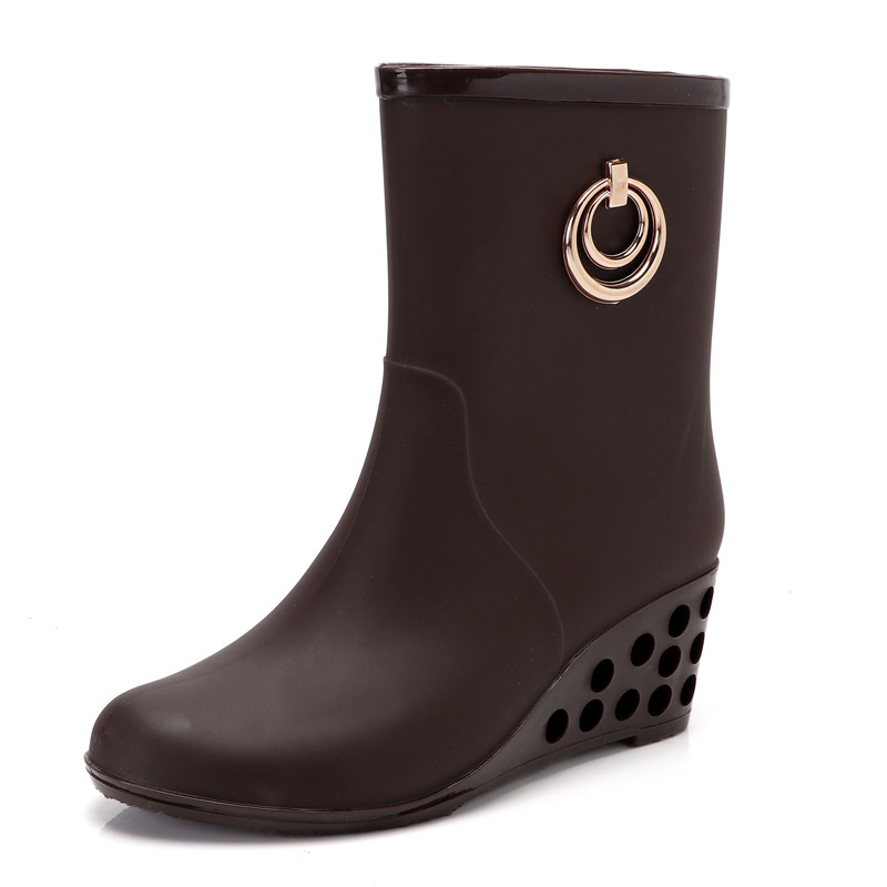 أزياء إسفين كعب أحذية المطر ال - مراجعة Women'S Fashion Gumboots وسعره